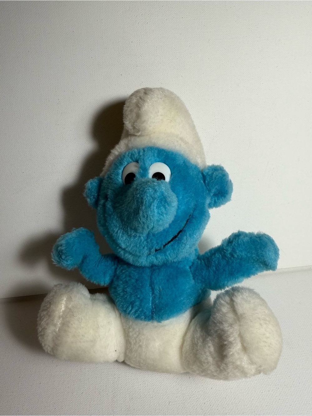 Smurfs Schtroumpf Vintage 80's 6" Plush Smurf Wallace Berrie 1980 Belgian Artist